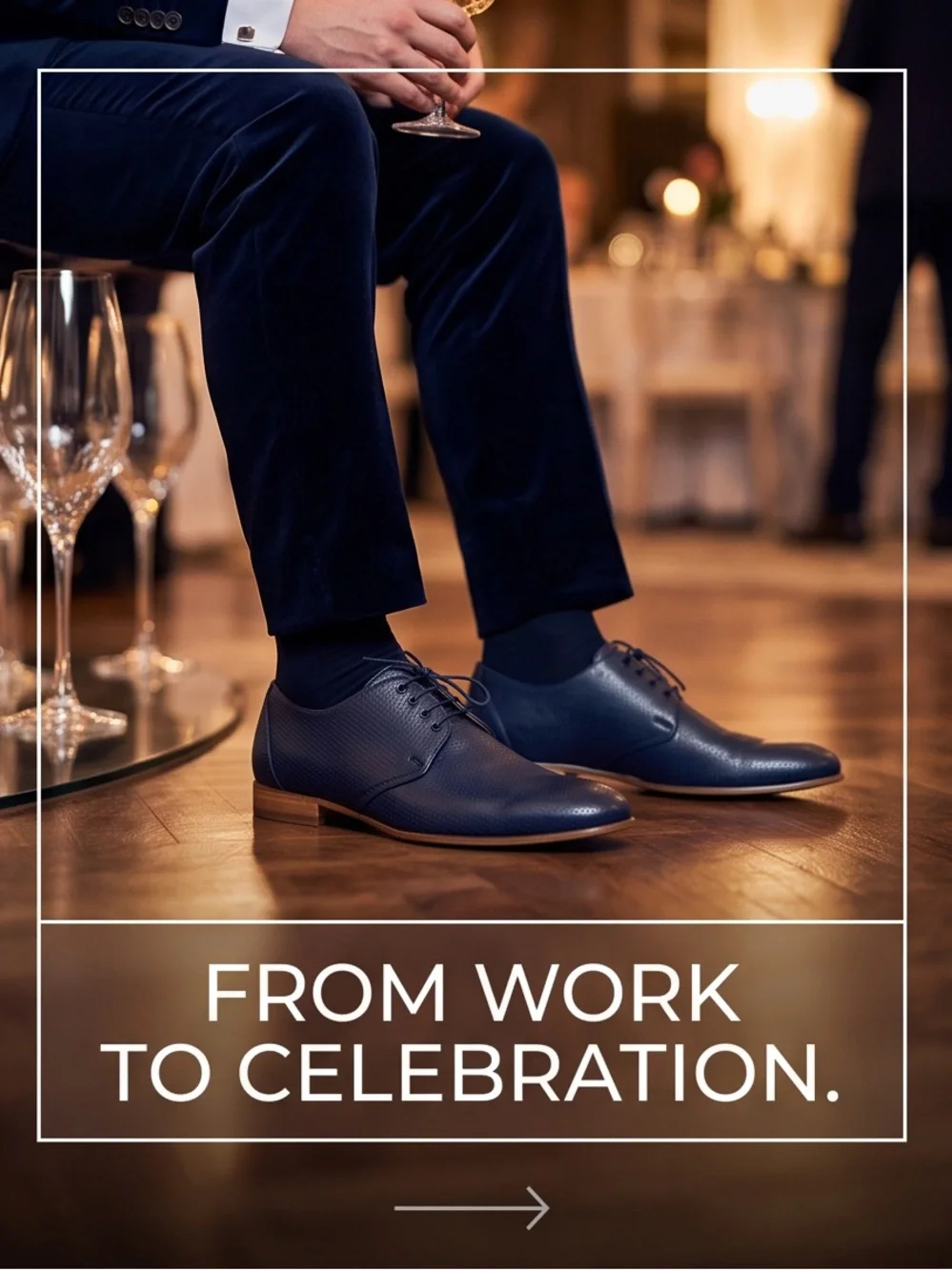 Baldinini Men’s Navy Perforated Soft Leather Comfort Derby Shoes